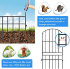 Adavin Animal Barrier Garden Fence, 15 Pack Black 12''L x 25" H no dig Fence - Image 2