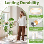 iDavosic.ly Plant Stand Indoor Outdoor, 5 Tier Corner Metal Flower Display Holder Shelf, Easy Assembly Folding Tall Orchid Rack for Patio Balcony Porch Garden Living Room House, White