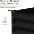 Best Choice Products 48x24x30in Galvanized Raised Garden Bed, Metal Elevated Planter Box, Vegetable Garden for Backyard, Patio, Balcony - Black