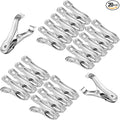 20 Pcs 2inches Gardening Clips for Netting, Greenhouse Clamps Made of Stainless Steel, Have a Strong Grip of Metal Clips, For 3/8'', 1/2'', 3/4'' Garden Hoops or Greenhouse Frame