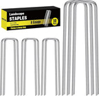 HongWay 50 Pack 6 Inch Landscape Staples, 8 Gauge Garden Stakes Heavy Duty More Thicker Galvanized Tent Stakes, Lawns Yard Staples Wind-Resistant Ground Stakes for Hard & Rocky Soil, Pet Fence