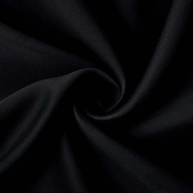 Water Proof Outside Curtains with Grommet Top for Porch, W52 x L132 Thermal Insulated Washable Light Block Outdoor Divider Drapes for Patio Gazebo Deck Pool Area Pergola Cabana (Black)