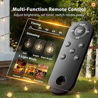 addlon 25FT Solar Powered Outdoor String Lights Waterproof with Remote, G40 Solar Powered String Lights with 13 LED Shatterproof Bulbs, 3 Light Modes, Dimmable Solar Lights for Outside Bistro Cafe