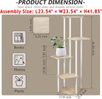 AZERPIAN Plant Stand 5 Tier Indoor Metal Flower Shelf for Multiple Plants Corner Tall Flower Holders for Patio Garden Living Room Balcony Bedroom, Black (5 Tier-White)