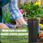 DredQcco Tall Deep Tree Pot, 50Pcs Plastic Plant Seedling Treepots Tall Flower Plant Container Starting Pots with Drainage Holes Flower Container for Indoor Outdoor Garden Plants 9.8" H x 4.7" W