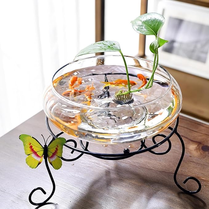 Glass Lotus Bowl Planter, 8 in Lotus Flower Bowl, Lotus Bowls for Planting in Water Indoors,Suitable for Succulent Plants and Aquatic Plant Bonsai Arrangements (M)