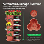 VIVOSUN 2-Pack 5 Tier Vertical Gardening Stackable Planter for Strawberries, Flowers, Herbs, Vegetables, Brown