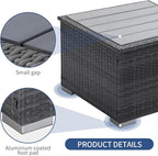 NICESOUL 11 Piece Modern L Shaped Outdoor Sofa Set, 29.3'' High Back Comfy Big Size Wicker Patio Modular Sectional with Table & Ottoman, Rattan Conversation Furniture, 2 Color Cushion Black & Gray
