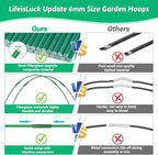 30 Pcs Garden Hoops for Raised Beds, 6mm Greenhouse Hoops Grow Tunnel Fiberglass Hoop House Kit, 6 Sets Plant Support Garden Stakes Hoops Frame for Netting Shade Cloth Row Cover Garden Supplies