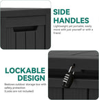YITAHOME 72 Gallon Outdoor Resin Deck Box with Wheels, Pool Storage Box for Outdoor Cushions, Sports Equipment, Garden Tools, Black