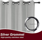 HolidayIdeas Grommet Outdoor Curtains for Patio Waterproof 8 Pcs All Weather Balcony Outside Curtains for Apartments, Gazebo, Pergolas, Porch, 54x120 Inch, Silver Grey