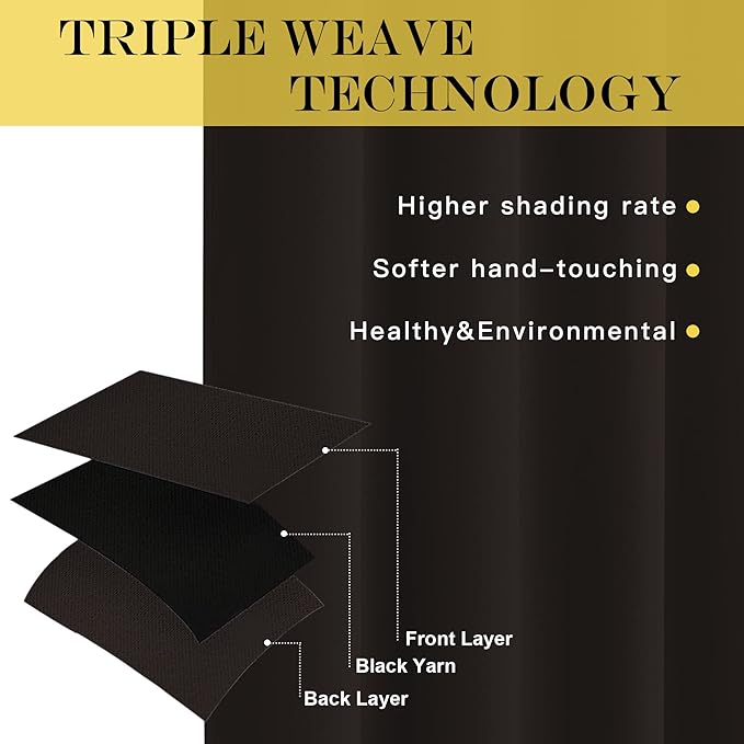NICETOWN Blackout Curtain Panel for Window - Triple Weave Energy Saving Thermal Insulated Solid Grommet Blackout Drape for Kitchen (Single Panel, 52 inches by 54 inches, Toffee Brown)
