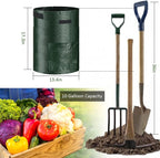 JJGoo Potato Grow Bags, 3 Pack 10 Gallon with Flap and Handles Planter Pots for Onion, Fruits, Tomato, Carrot - Green