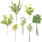 Artificial Plants Greenery Set, 42 Pcs, Grass Green Silk Stems