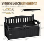 80-Gallon Outdoor Storage Bench with Cushion, Lockable Waterproof Deck Box with Armrests for Patio, Garden, Pool, Black