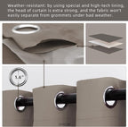 Outdoor Patio Curtain Waterproof Darkening Thermal Insulated Indoor Curtains for Bedroom, Porch, Living Room, Pergola, Cabana, W105 x L120 Extra Wide Room Divider, Taupe, Set of 2 Panels