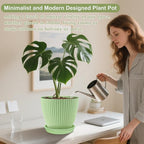 SupKing Plant Pots 5/4/3.5 Inch Set of 3,Small Mini Cute Plastic Flower Pots Planters with Mesh Drainage Holes Green Pink Blue Nursery Round Planting Pot for Indoor Outdoor Garden Plants