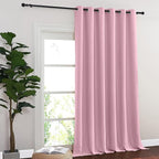 NICETOWN Sliding Door Curtain 108 Inches Long - Blackout Thermal Insulated Grommet Room Divider Privacy Drape for Patio Glass Door, 1 Panel, Rouge Pink, 100 Inch Extra Wide