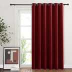 NICETOWN Glass Door Curtains for Window, Wide Thermal Curtain Panels, Sliding Door Drapes, Extra Wide Curtains (Burgundy Red, 80 inches Wide x 84 inches Long)