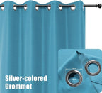 BONZER Outdoor Curtains for Patio Water Resistant Heavy Privacy Light Filtering Grommet Outside Curtains for Porch, Pergola, Gazebo, 1 Panel, 84W x 95L inch, Teal