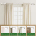 Time Forest Curtain Rods for Windows 28 to 48, 1 Inch Adjustable Heavy Duty Curtain Rod with Simple End Caps, Outdoor Window Drapery Rods for Patio, Size 32"-60", Brushed Nickel