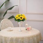 Artificial Flowers Yellow Silk Sunflower Half Ball Centerpiece with Zip Ties