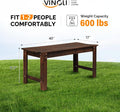 Garden Bench 40-Inch Carbonized Solid Fir Wood Backless Outdoor Seat