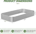 3 Pack Corrugated Galvanized Steel Raised Garden Bed Outdoor, Metal Above Ground Garden Bed for Vegetables and Flowers, Raised Beds for Gardening-4x2FT