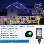String Lights 165ft with 500 Blue LEDs, IP44 Waterproof for Outdoor Use