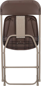 Flash Furniture Hercules Series Plastic Folding Chair - Brown - 4 Pack 650LB Weight Capacity Comfortable Event Chair-Lightweight Folding Chair