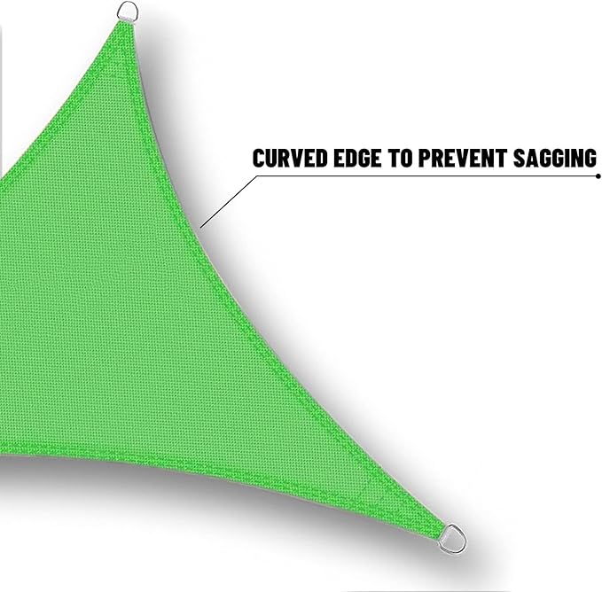 SUNNY GUARD Waterproof Sun Shade Sail 9'x12'x15' Lemon Green Right Triangle UV Block Sunshade for Backyard Yard Deck Patio Garden Outdoor Activities and Facility(Customized)