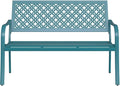 Grand patio 50" Outdoor Bench, Garden Benches with Anti-Rust Metal Powder Coated Frame, Patio Bench for Front Porch Park Outside Furniture Decor, Lake Shore