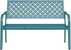 Grand patio 50" Outdoor Bench, Garden Benches with Anti-Rust Metal Powder Coated Frame, Patio Bench for Front Porch Park Outside Furniture Decor, Lake Shore