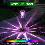 Solar Outdoor Lights, 10 Pack Solar Pathway Lights Outdoor Waterproof, Stainless Steel Stake Lighting for Garden Yard Path Walkway Driveway Patio Lawn Outside Decor,Color Changing