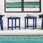 LUE BONA Outdoor Side Table Set of 2, HDPS Small Outdoor Table, Adirondack Side Table, Outside End Table for Patio, Porch, Deck, Pool, Weather Resistant/Easy Maintenance/Indoor or Outside Use, Navy