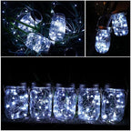 String Lights for Mason Jars, 12 Pack, 30 LED Solar Lid Lights