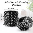 3 Gallon Air Pruning Container New Plastic Nursery Pot Fruit Vegetable Garden self-Planting pots, Size 10"x10", Black