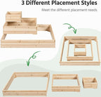 Yaheetech 3 Tier Wooden Raised Garden Bed 44.5'' L×44.5″ W×20.5″ H, Horticulture Open-Bottom Planter Raised Garden Bed for Flowers/Herbs/Vegetables Planter Flower Box