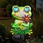Solar Frog Garden Stake 39.3inch with Realistic Eye Movement Displaying I Love U, Frog Solar Lights Outdoor Garden for Pathway Yard Patio Lawn Ornaments