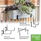 Achla Designs Galvanized Window Flower Box Planter-Cape Cod White-Small (22" L x 6" W x 5" H)
