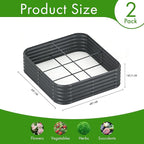 2-Pack 4x1.5ft Galvanized Raised Garden Bed, Outdoor Planter Bed, Metal Planter Box for Gardening and Planting,Dark Grey