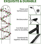 Metal Garden Trellis for Climbing Plants, 86.5" x 19.7" Metal Plant Trellis Outdoor, Black Iron Garden Trellis, Clematis Rrellis Outdoor, Arched Decoration Suitable for courtyards, lawns, Gard