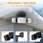 Onforu 75W Flood Lights Outdoor, 7000LM Brightness Security Lights Switch Controlled, 3 Adjustable Heads, IP65 Waterproof, 6500K Wall Mount Exterior LED Flood Light