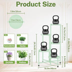 iDavosic.ly Plant Stand Indoor Outdoor, 5 Tier Corner Metal Flower Display Holder Shelf, Easy Assembly Folding Tall Orchid Rack for Patio Balcony Porch Garden Living Room House, Light Green