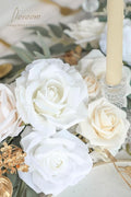 Artificial Eucalyptus Greenery Garland, 6 Ft Cream White Faux Silk