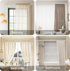 Silver Curtain Rods for Windows 28 to 48 Inch, 2 Pack 5/8" Diameter Heavy Duty Metal Adjustable Small Drapery Rod With Bracket