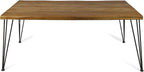 Christopher Knight Home Kama Patio Dining, Rectangular, 72", Acacia Wood Table Top, Rustic Iron Hairpin Legs, Teak Finish, Metal
