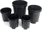 10 Pack Plastic Black Plant Pots Nursery Gardening Planters 4 in to 7.5 Inch Small Medium Plants 0.25 0.35 0.5 1 1.5 Gallon for Indoor and Outdoor Plants