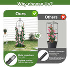 2 Pack Garden Obelisk Trellis, 70" Tall Plant Support for Climbing Vine, Metal Covered Plastic Coating Rustproof Heavy Duty Rose Trellis Indoor Outdoor(Black, 70 * 11.8 * 11.8IN（H*W*L）)