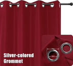 BONZER Waterproof Indoor/Outdoor Curtains for Patio Thick Privacy Grommet Curtains for Bedroom, Living Room, Porch, Pergola, Cabana, 1 Panel, 54W x 84L inch, Red
